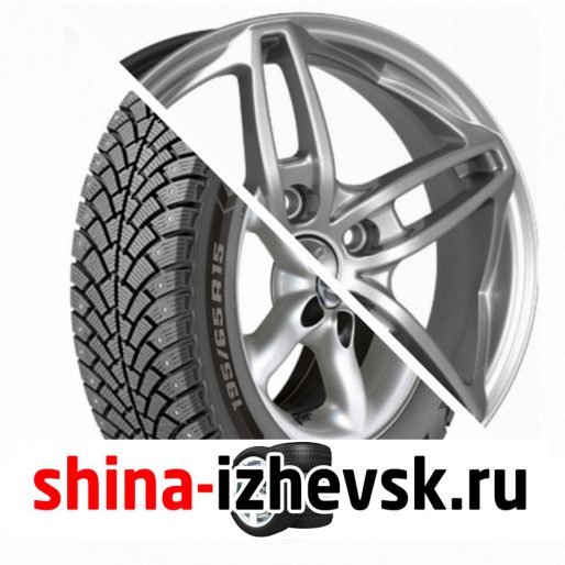 Колесо в сборе BF Goodrich G Force Stud 205/55 R16 Q 94 + СКАД Турин 6.5xR16 5×114.3 ET50 DIA66.1 Серебристый в Ижевске